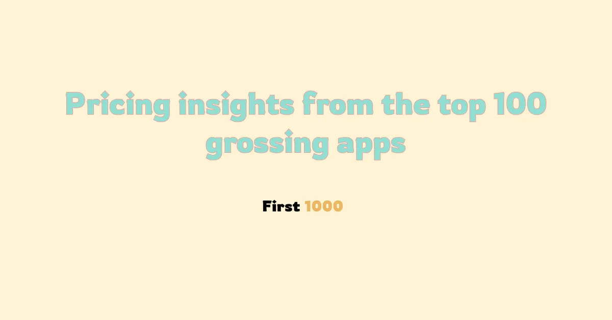 Pricing experiments summary graphic from First 1000.